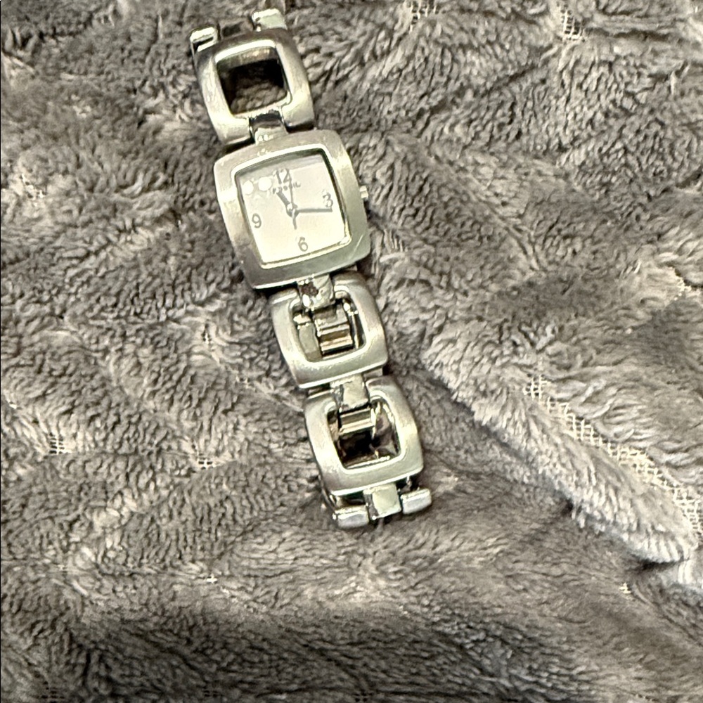 Fossil Silver Square Link Timepiece